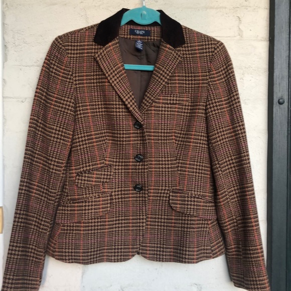 Chaps Jackets & Blazers - Chaps brown plaid riding jacket